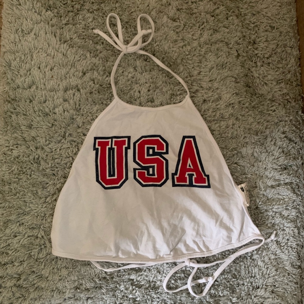L.A Hearts USA Cropped Halter Top